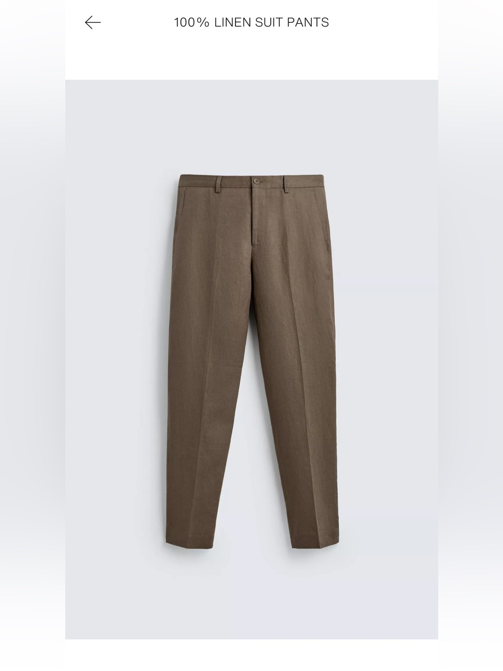 Zara Men's Brown 100% Linen Pants